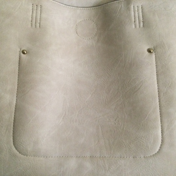 Vegan Tote, Wristlet, Satchel/Crossbody Ivory Bone Set Empire EM Handbag Co. - Picture 12 of 14